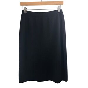 VTG ADOLFO Collectibles Black Knit Midi Skirt Women's Sz M Pencil Classic Preppy